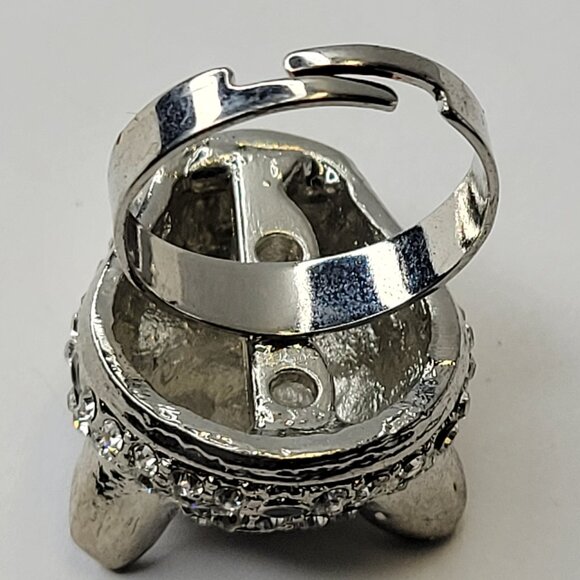 Crystal Leopard Face Adjustable Ring - Picture 7 of 9